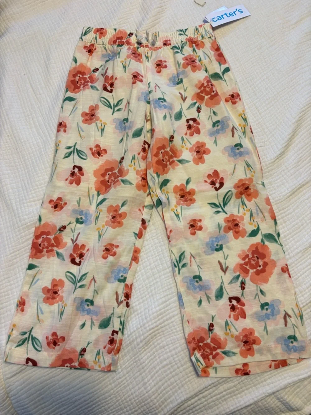 Carter’s‎ 5T Floral Matching Set NWT Girls Ruffle Top & Wide Leg Pants Spring